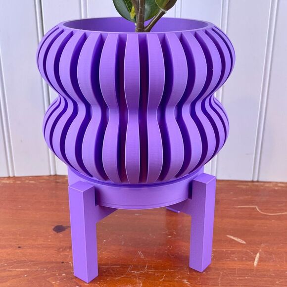 The Daso Indoor Planter Pot with Drainage Tray & Stand, Houseplants - Picture 2 of 10